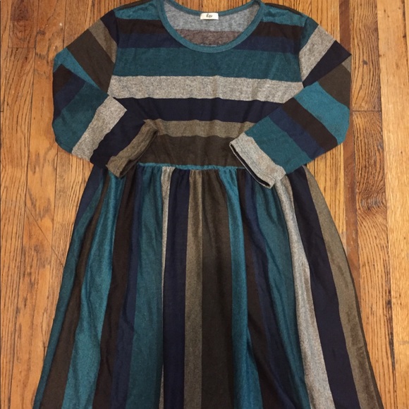 Crazy Stripe Sweater Dress with Pockets - Picture 2 of 2